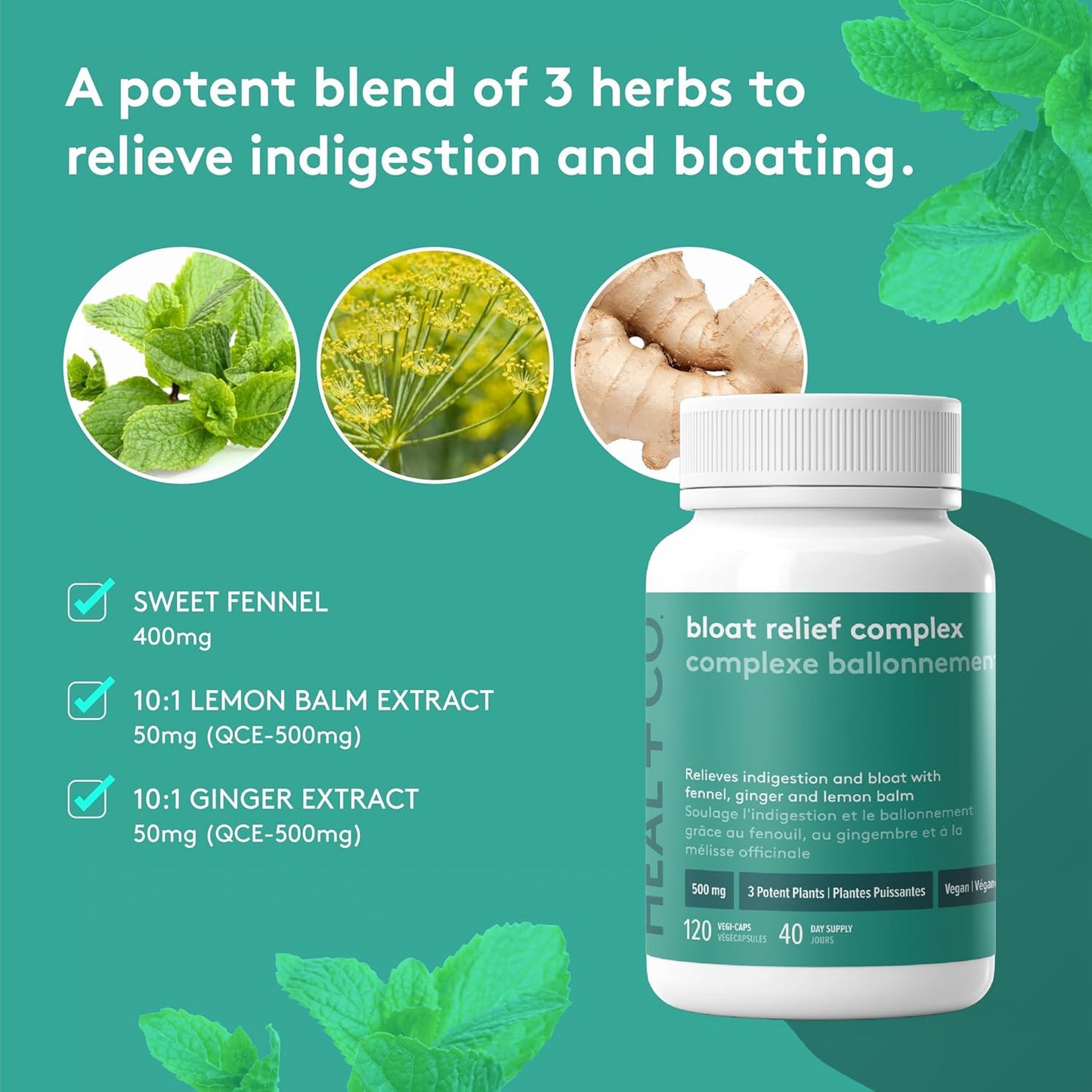 HEAL + CO. 緩解腹脹複合物 120 粒