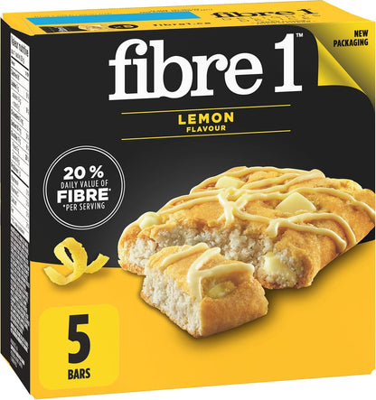 Fibre 1 Delights Bar 柠檬味，5条装，125克 & Delights 肉桂卷味，5条装