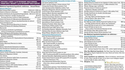 Progressive PhytoBerry Multivitamin Supplement Powder - 850 g | Antioxidant source, made with high ORAC berry and fruit concentrates, phytonutrients, antioxidants and plant oils