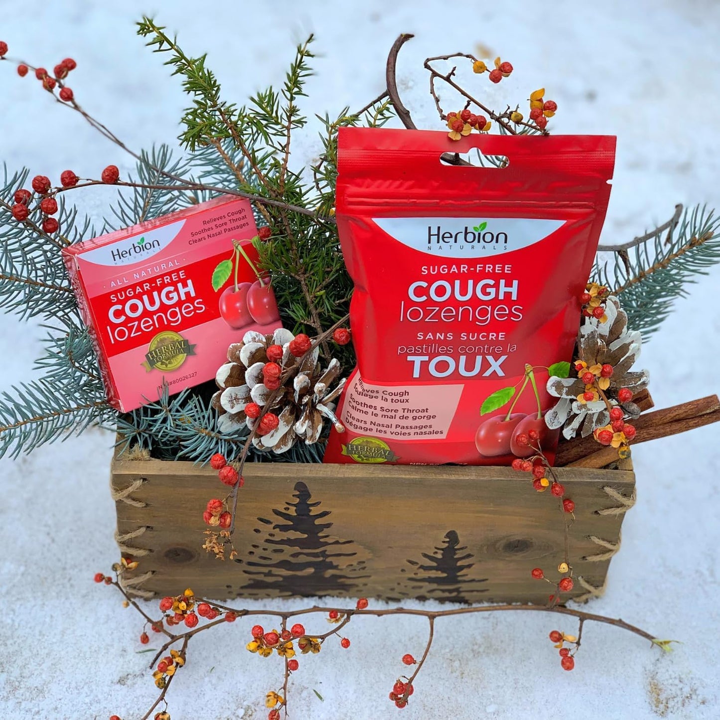 Herbion Naturals 无糖止咳润喉糖，天然樱桃味，18 粒润喉糖 - 缓解咳嗽和鼻塞；舒缓咽喉痛；适用于成人和 12 岁及以上儿童