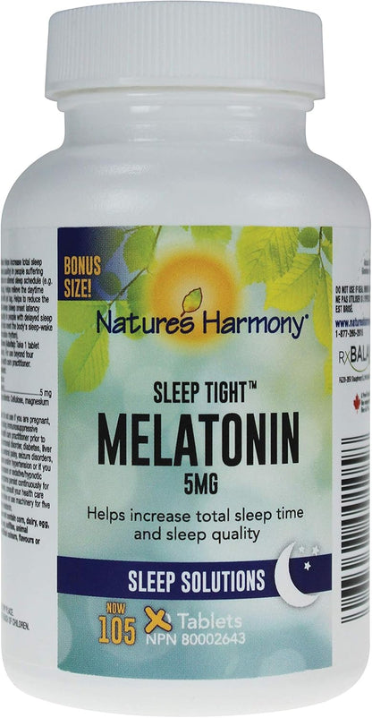 Nature’s Harmony® 強效褪黑素 5 毫克（105 片）
