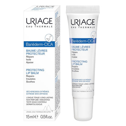 Uriage Bariéderm-CICA Lips Repairing Balm - Repairs, Insulates and Immediately Soothes Dry Chapped & Damaged Lips - With Glycerin - Long-Lasting Formula & Fragrance-Free - 15ml