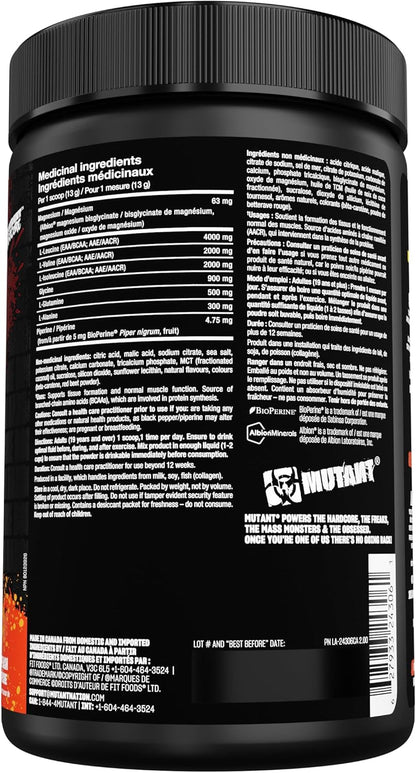 MUTANT HARDCORE BCAA - 運動前、運動中或運動後 - BCAA 更高等級的支鏈胺基酸補充劑 - 補水 + 恢復 - 30 份 - 桃色