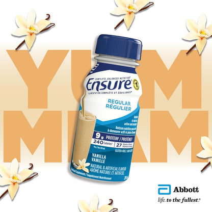 Ensure Regular，營養補充奶昔超值裝，保持活力和精力的營養，香草味，24 x 235 毫升瓶裝