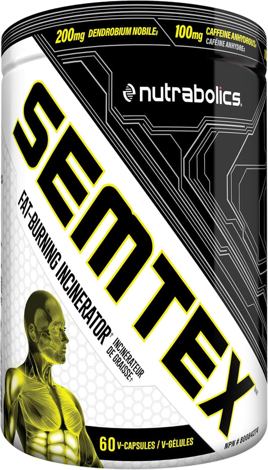 NUTRABOLICS Semtex 60 Caps - Weight Loss Supplement & Energy Booster, Strong Fat Burning Formula, Thermogenic Pre Workout,