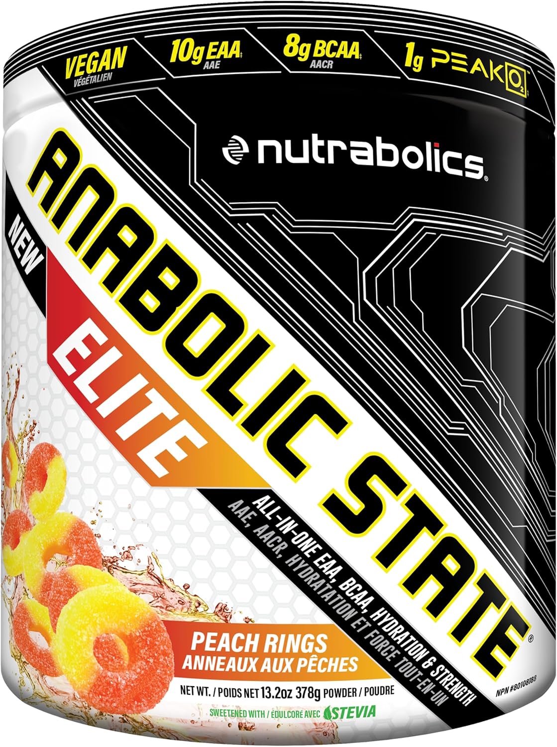 Anabolic State Elite 桃子圈 21 份，EAA、BCAA、补水、锻炼前后粉剂，支持肌肉生长和修复，