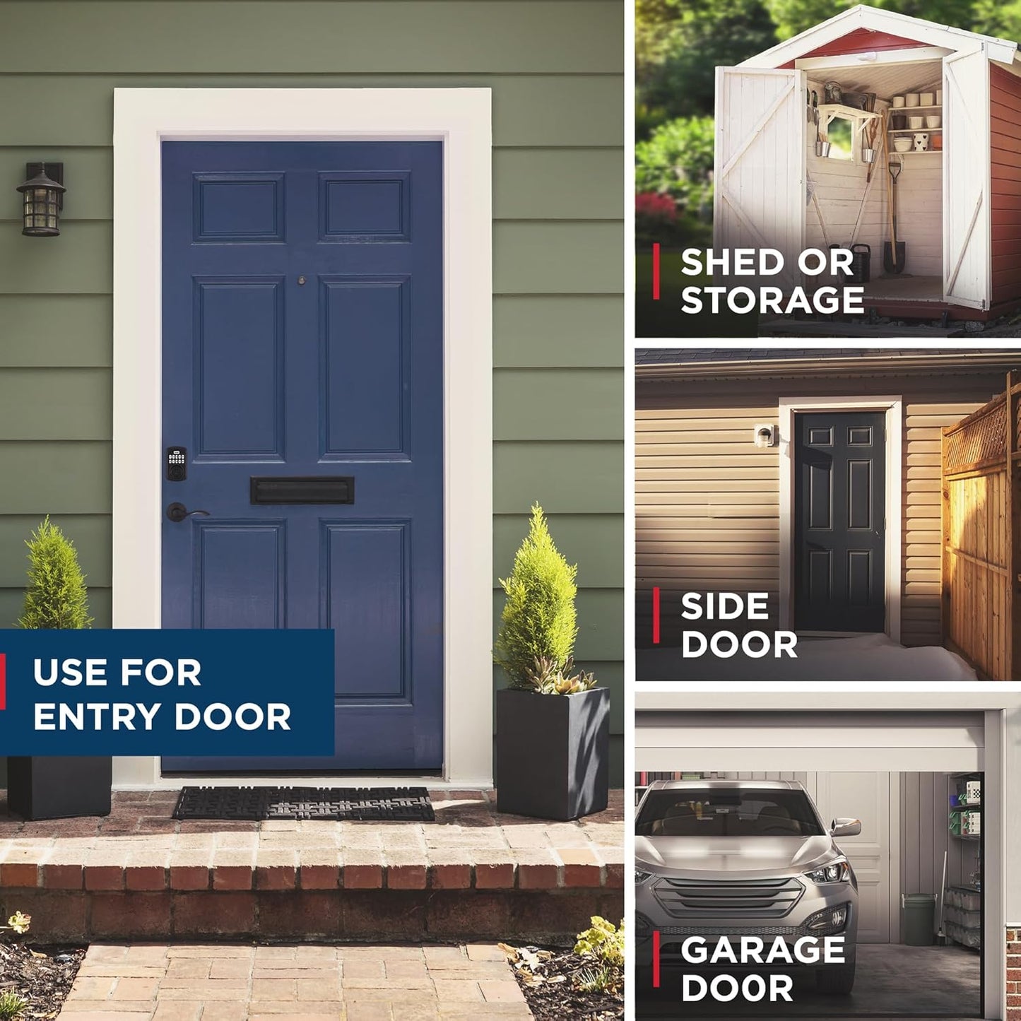 Weiser Powerbolt 3 哑光黑色无钥匙进入智能门锁 + Cambie 哑光黑色内门把手