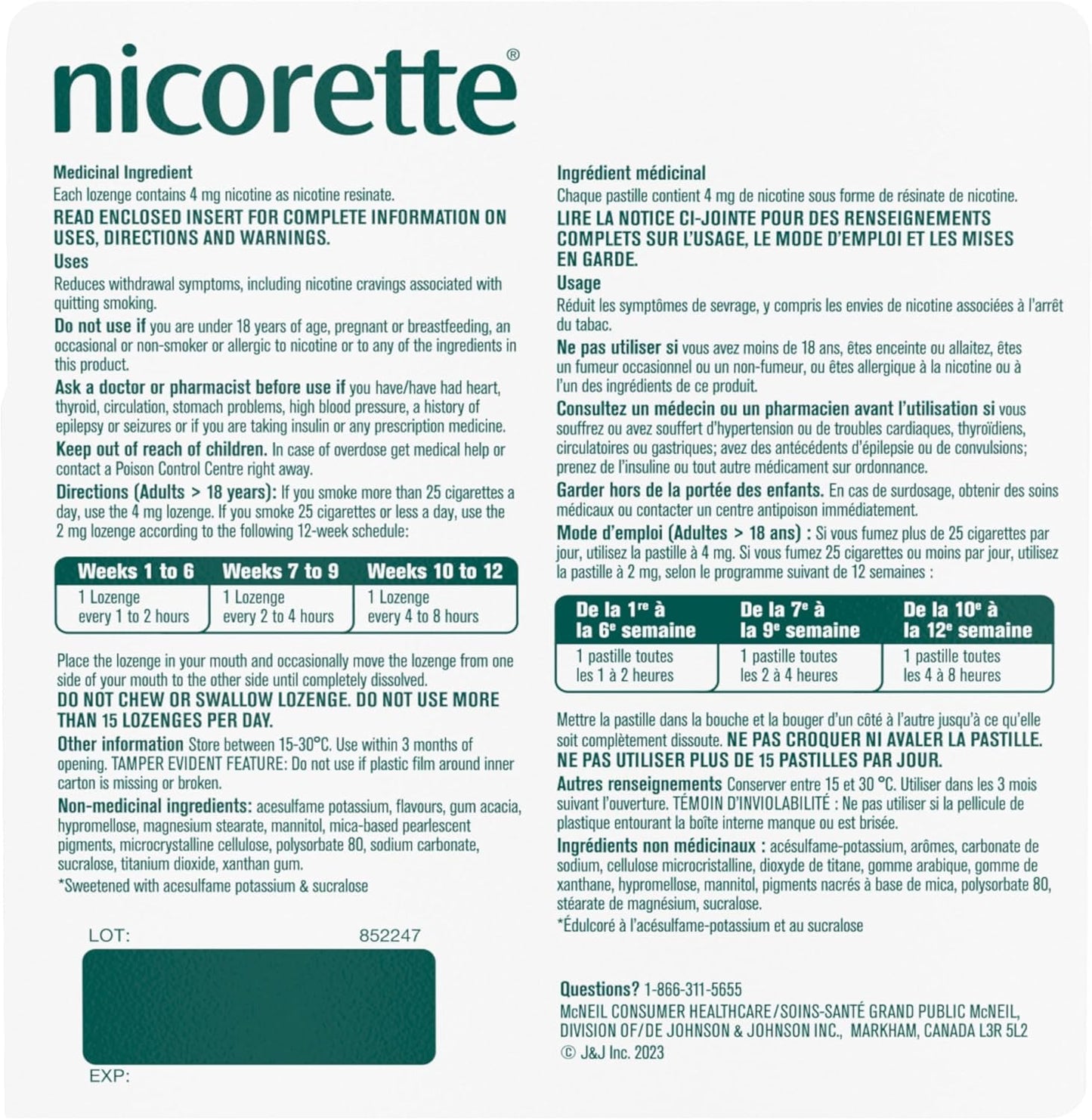 Nicorette Fruit 4mg Lozenges, Quit Smoking Aid, NRT, Nicotine Replacement Products, Craving Relief, Fruit Flavoured, 160 Pack