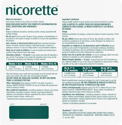 Nicorette Fruit 4mg Lozenges, Quit Smoking Aid, NRT, Nicotine Replacement Products, Craving Relief, Fruit Flavoured, 160 Pack