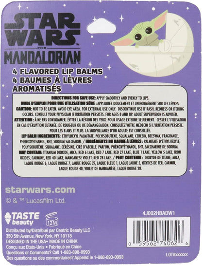 Taste Beauty 曼達洛人潤唇膏（4 支裝）- 甜美、保濕、多色、4 支裝