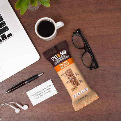 PB&Me Peanut Butter Protein Bars – Pure Peanut, 10g Protein, Low Sugar, High Fiber, No Artificial Sweeteners or Preservatives, Meal Replacement, 5-Pack, Snack Bars for Work, Gym & Travel