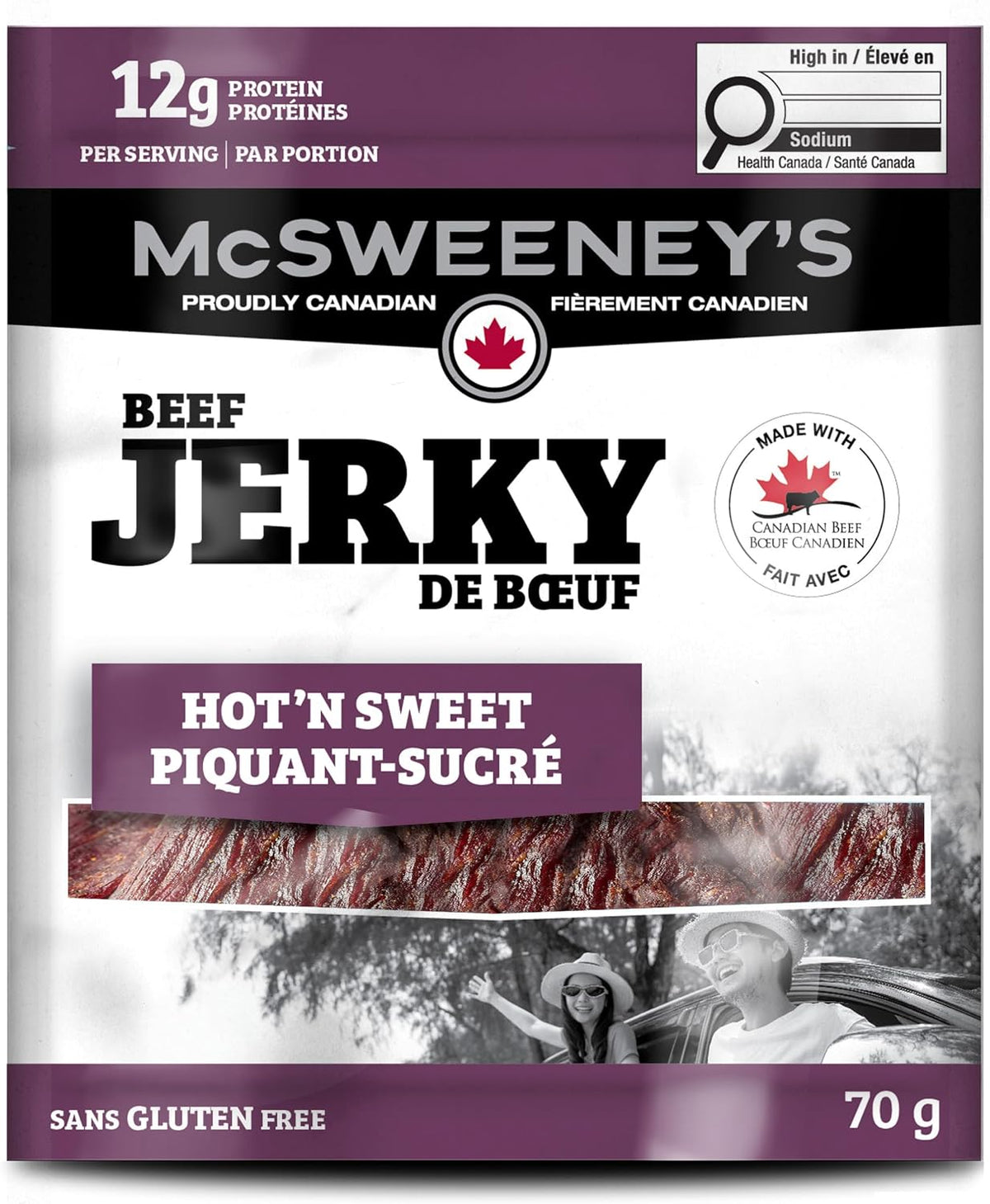 McSweeney's Hot N' Sweet Beef Jerky Bulk Case, 70g (Pack of 12)