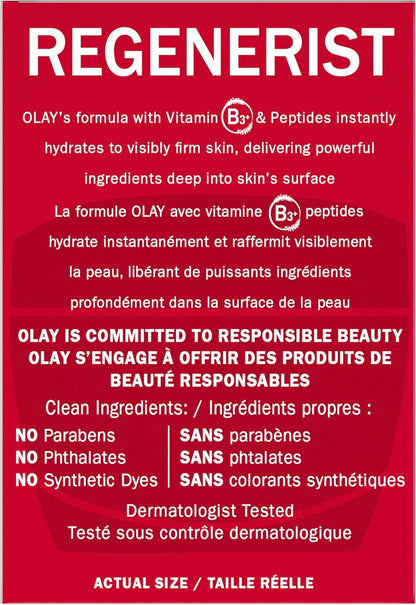 Olay Face Moisturizer, Regenerist Micro-Sculpting Facial Cream for Women - Instant Hydration, Anti-Aging, Anti-Wrinkle, Firming Skin Care - Hyaluronic Acid, Niacinamide, Amino Peptides, 50 mL