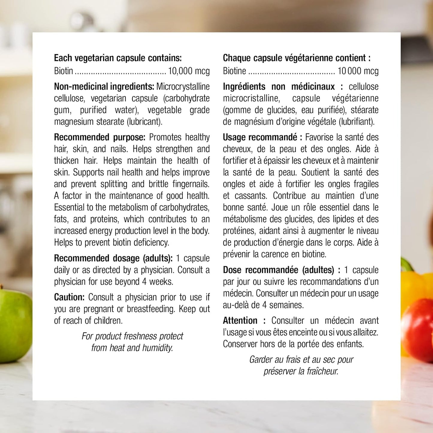 Webber Naturals Biotin 10,000 mcg Extra Strength, 120 Capsules, Supports Healthy Hair, Skin & Nails, Energy Metabolism, Vegan