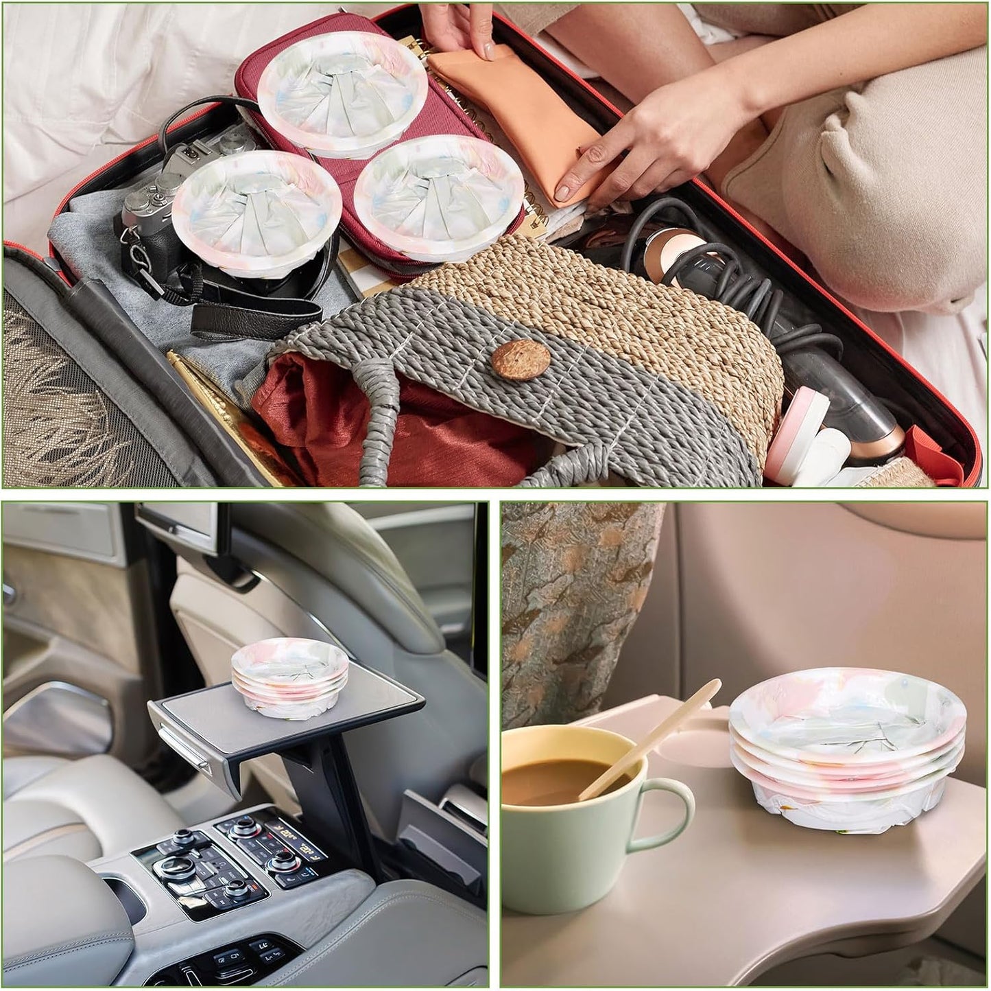 JarThenaAMCS 50个装儿童呕吐袋一次性恐龙呕吐袋防漏自封便携式呕吐袋适用于晕车晕船晕车旅行