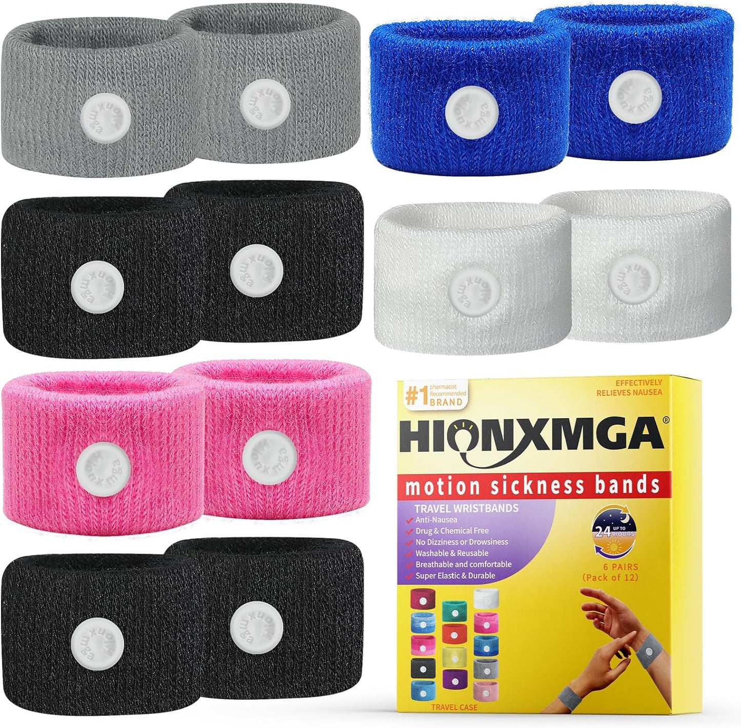 Motion Sickness Bands/Acupressure Nausea Wristband for Nausea,Sea Sickness Wristbands for Natural Relief of Morning Sickness,Dizziness, Motion Sickness(Car, Sea, Flying Travel Sickness)