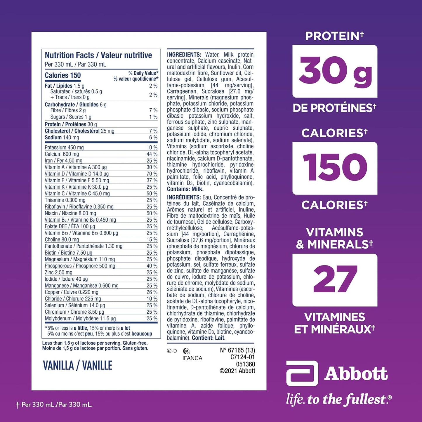 Ensure Protein Max Nutritional Supplement, Vanilla, 330 millilitre (Pack of 4)