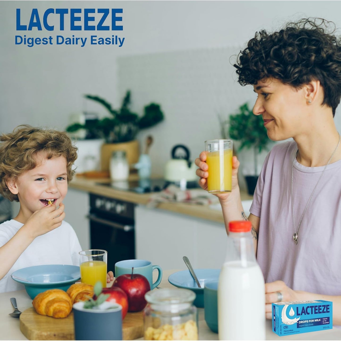 Lacteeze 牛奶滴剂，减少乳糖摄入，缓解胀气、腹胀、痉挛和腹泻，乳糖酶滴剂，缓解乳糖不耐症