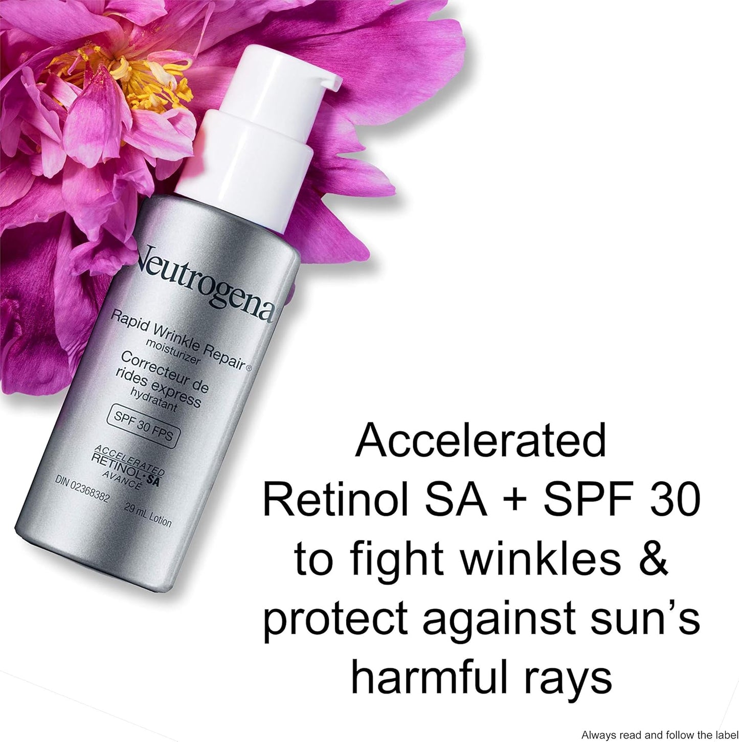 露得清快速抗皺修復視黃醇臉部保濕霜，無香型抗衰老視黃醇乳霜 SPF 30，快速抗皺修復保濕霜，29 毫升