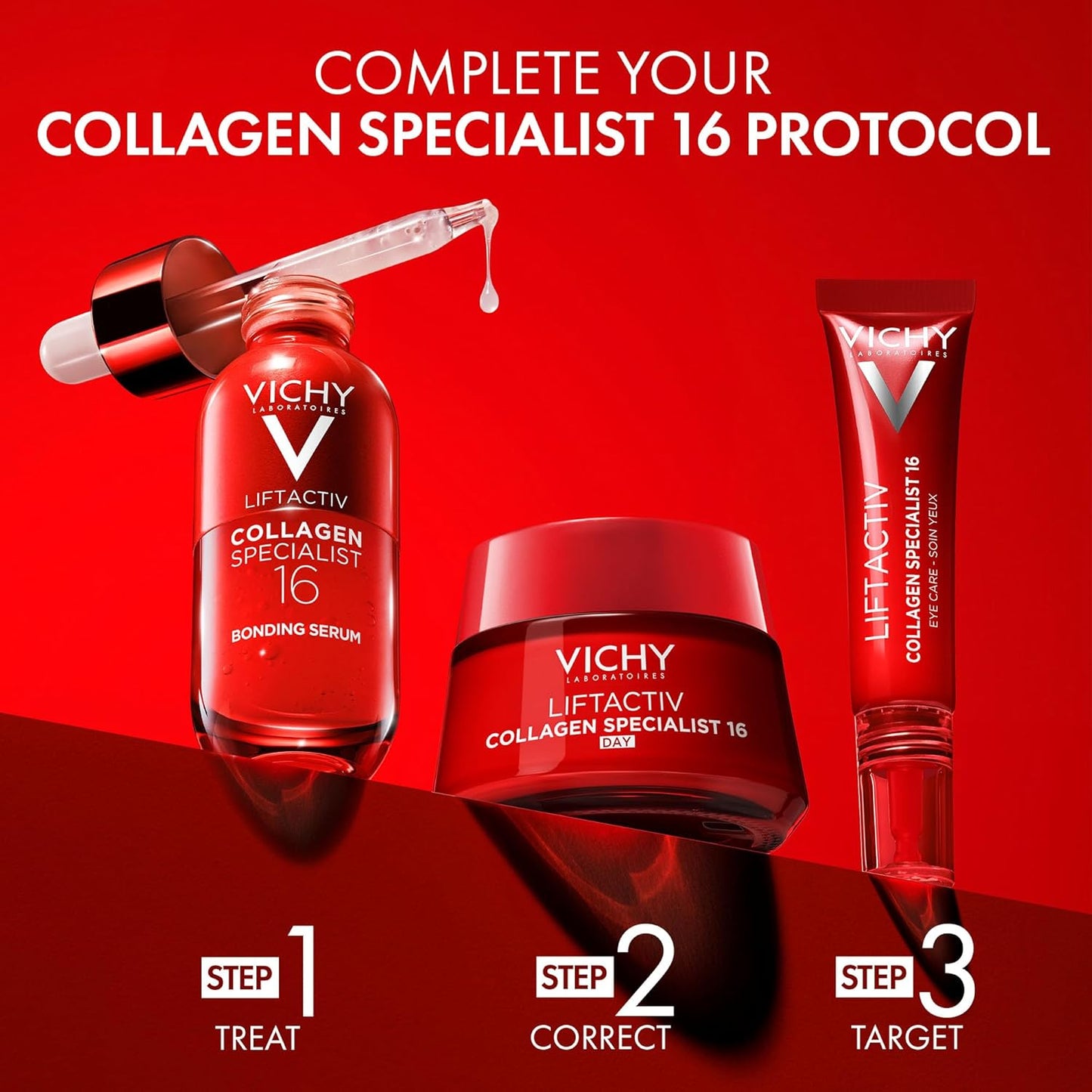 薇姿臉部保濕霜和眼霜，Liftactiv 膠原蛋白專家日霜、晚霜或眼霜抗老套裝，經敏感肌膚測試，不含防腐劑，低過敏性，皮膚科醫生推薦