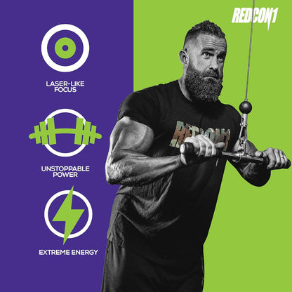 Redcon1 Total War - 運動前，30 份，提升能量，增強耐力和注意力，β-丙氨酸，250 毫克咖啡因，瓜氨酸蘋果酸 - 適合生酮飲食（酸味小熊軟糖）