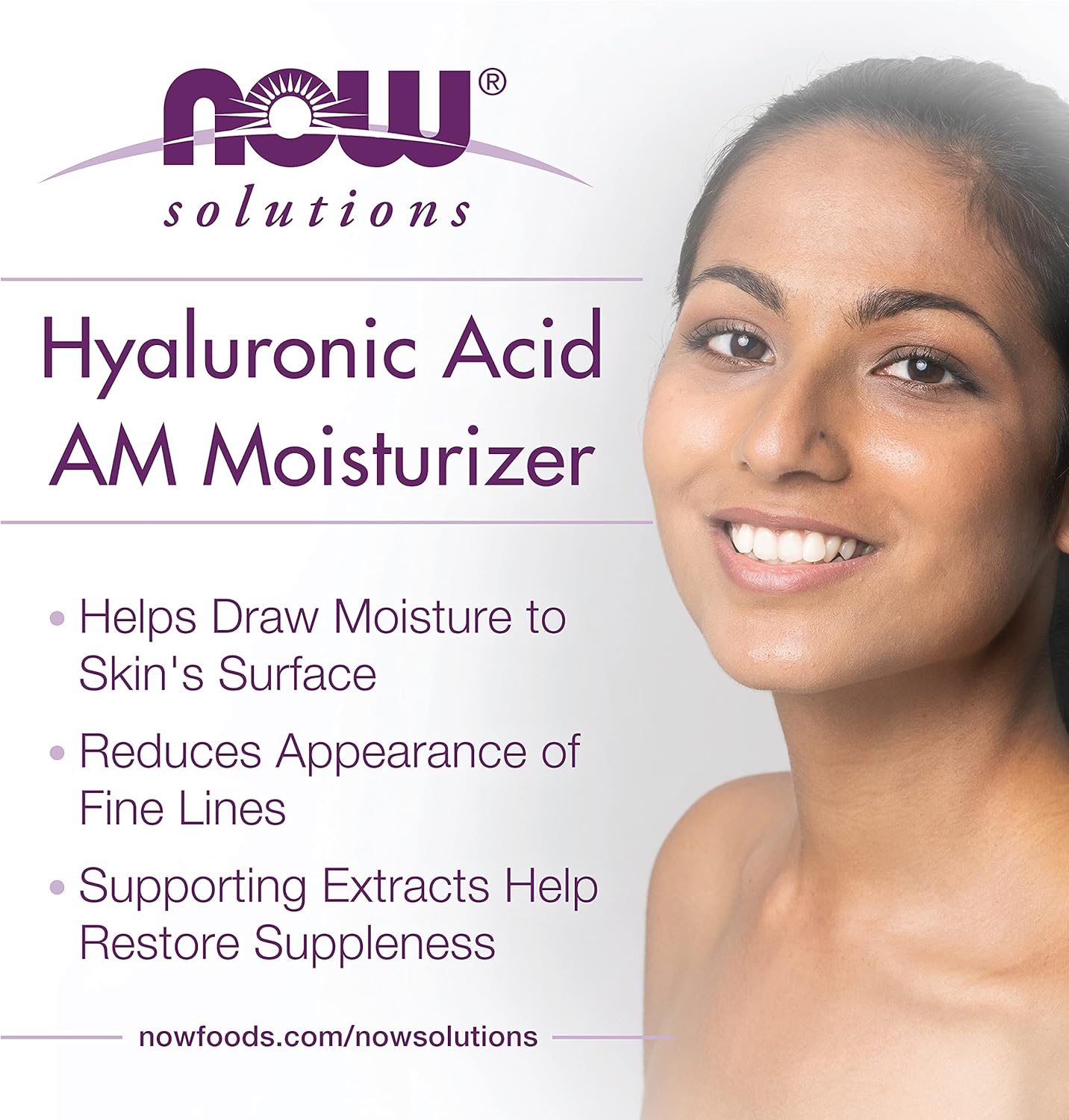 NOW Solutions, Hyaluronic Acid Moisturizer, Smoothing and Toning, Rehydrating to Start Your Day AM Moisturizer, 59 ml