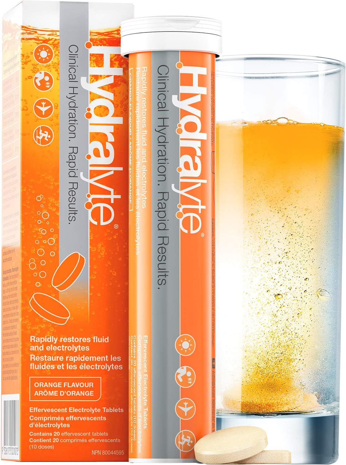 Hydralyte 泡騰電解質片 - 橙口味 20 片 & 泡騰電解質片 - 檸檬水口味 20 片