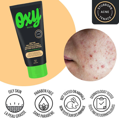 Oxy Deep Pore Daily Facial Cleanser - Salicylic Acid (2.0%) – Stubborn Acne Control - Helps Treat, and Prevent Breakouts – Paraben Free - Dermatologist Tested