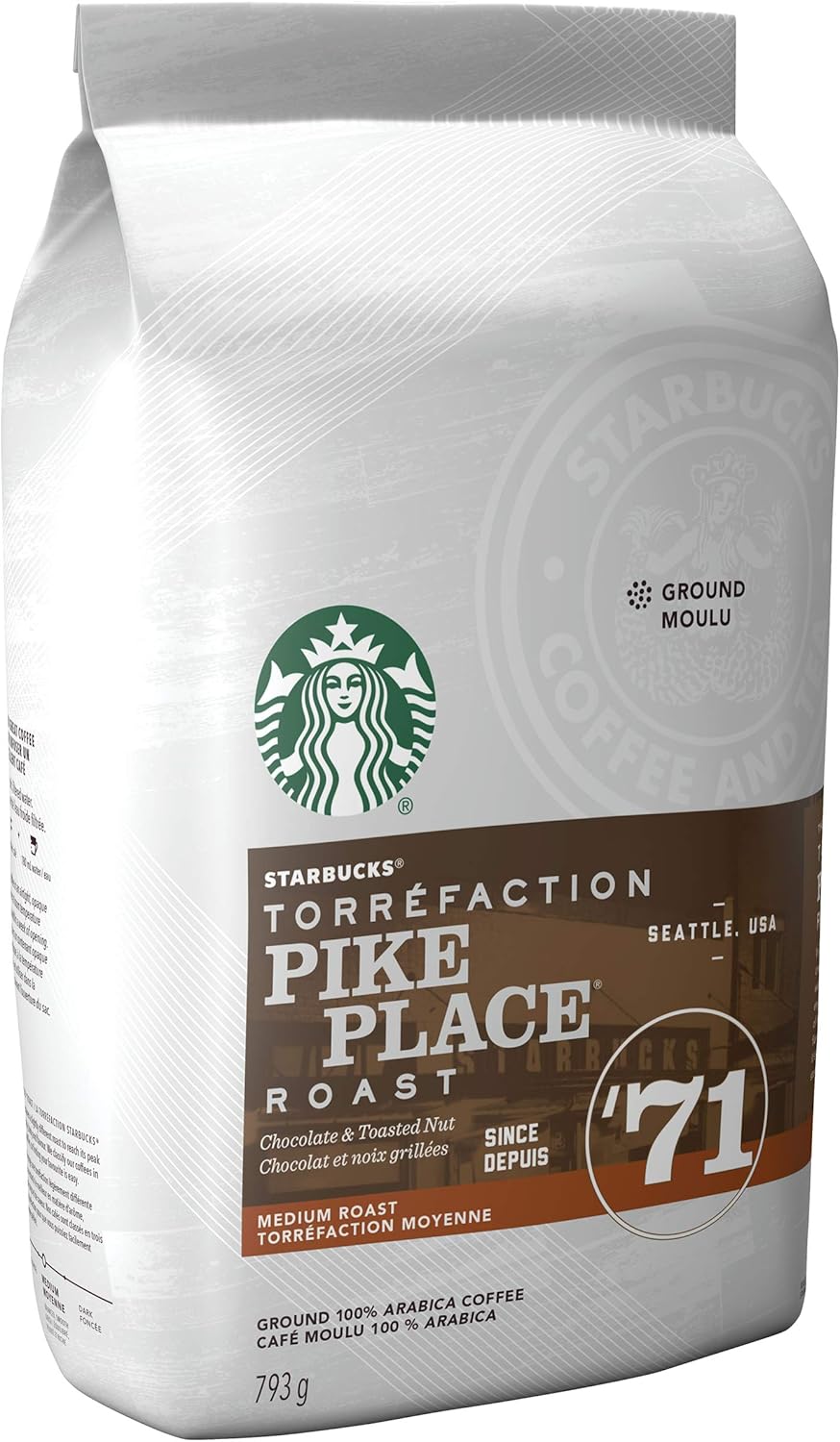 星巴克派克市场烘焙研磨咖啡，中度烘焙，793 克 & True North 混合研磨咖啡，金黄色烘焙，793 克