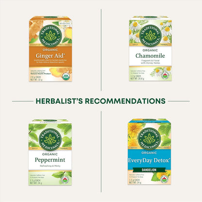 Traditional Medicinals - 有机舒腹薄荷草本茶（6 包）- 含生姜、茴香和柠檬香脂，有助于消化 - 共 96 个茶包