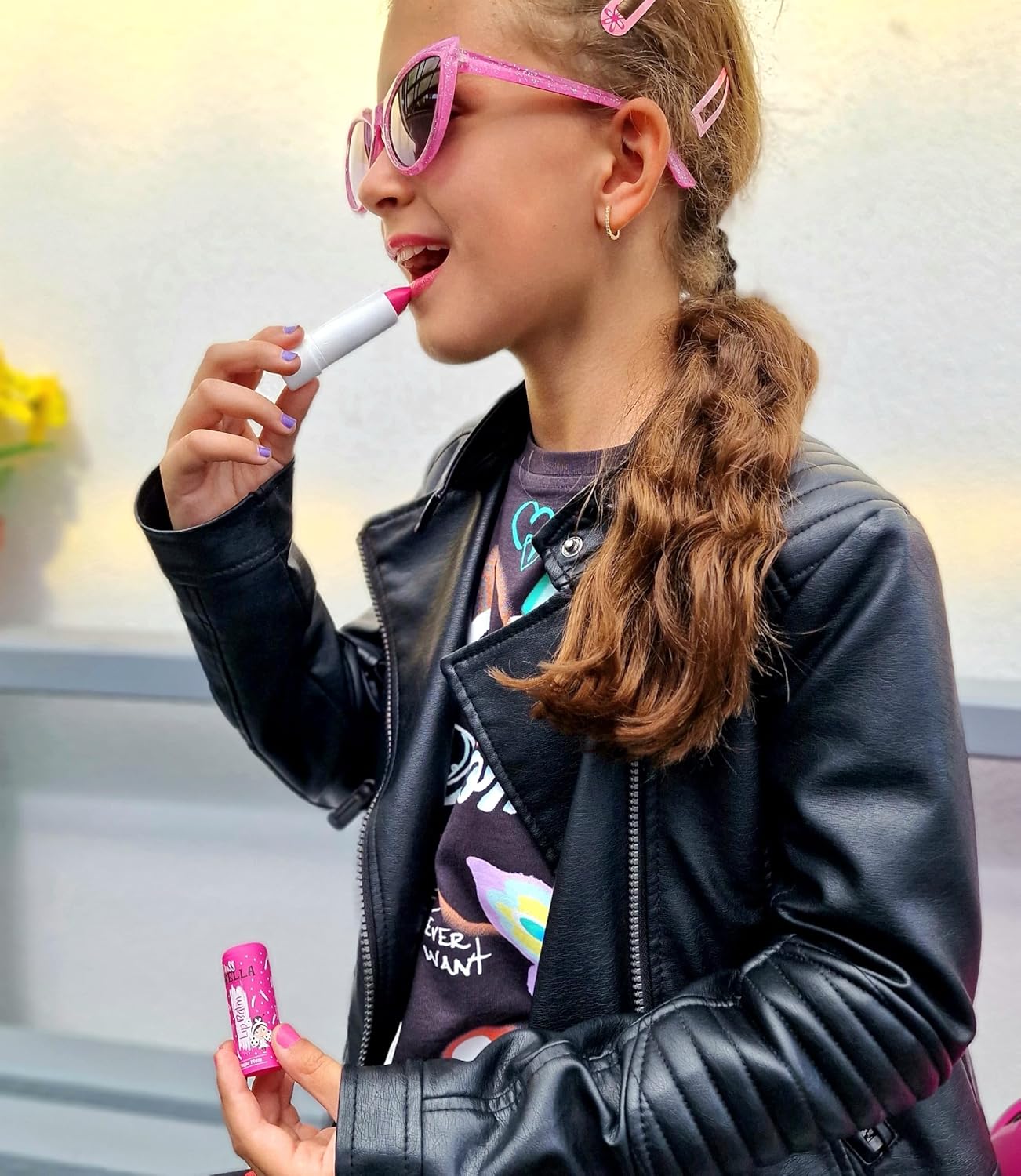 Miss Nella SUGAR PLUM，粉紅防過敏兒童潤唇膏，兒童無毒化妝品，非常適合皮膚敏感的兒童。