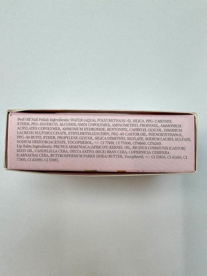 Miss Nella Nail Polis + Lip Balm set- Special Peach Glitter Nail Polish for Kids- PEACH SLUSHIE, with Peel-off, Water Based & Odour Free Formula + BUTTER CHEEKS pink hypoallergenic lip balm