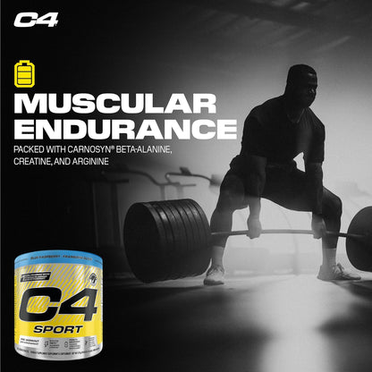 Cellucor C4 Sport Pre Workout Powder - Preworkout Energy with Creatine, Beta-Alanine, and 135mg Caffeine - NSF Certified for Sport - Blue Raspberry, 30 Servings