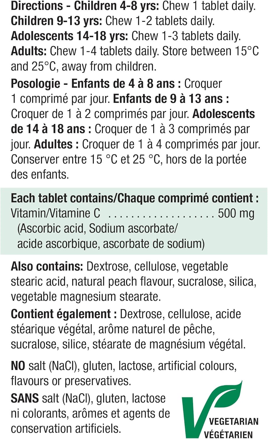 Omega-3 Select 1,000 毫克和咀嚼维生素 C 500 毫克 - 白桃口味，120 粒（1 包）