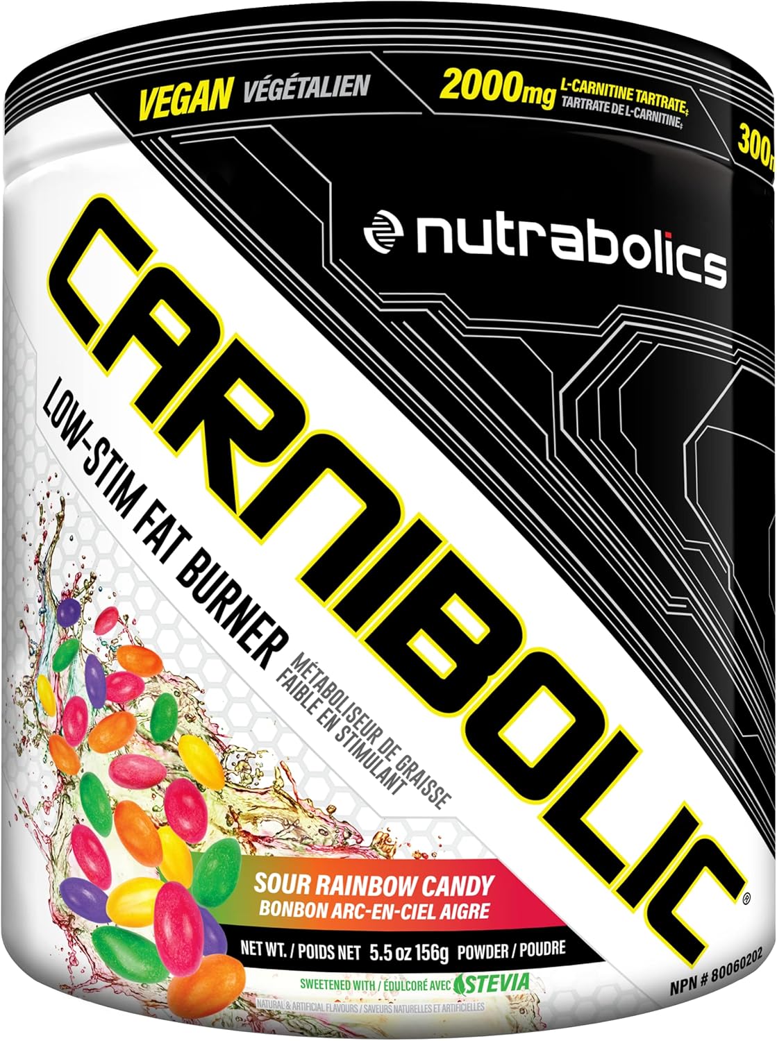 Carnibolic Sour Rainbow Candy 30 serv - low stim fat burner - appetite suppressant,