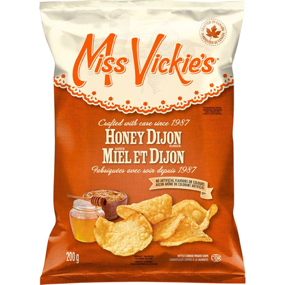 Miss Vickie's Honey Dijon flavour Kettle Cooked Potato Chips, 200 g.