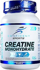 002  CONFIDENT SPORTS - 肌酸粉 - 100% 超純微粉化肌酸一水合物 - 醫藥級肌酸 – 125 克 – 25 份