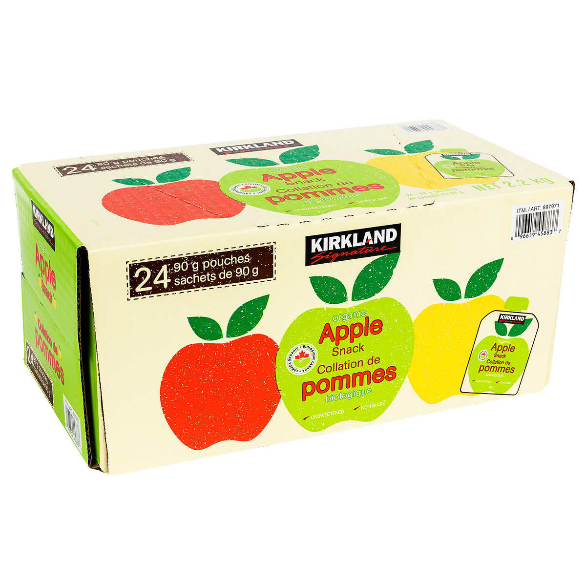 Kirkland Signature 無糖有機蘋果零食，24 × 90 克