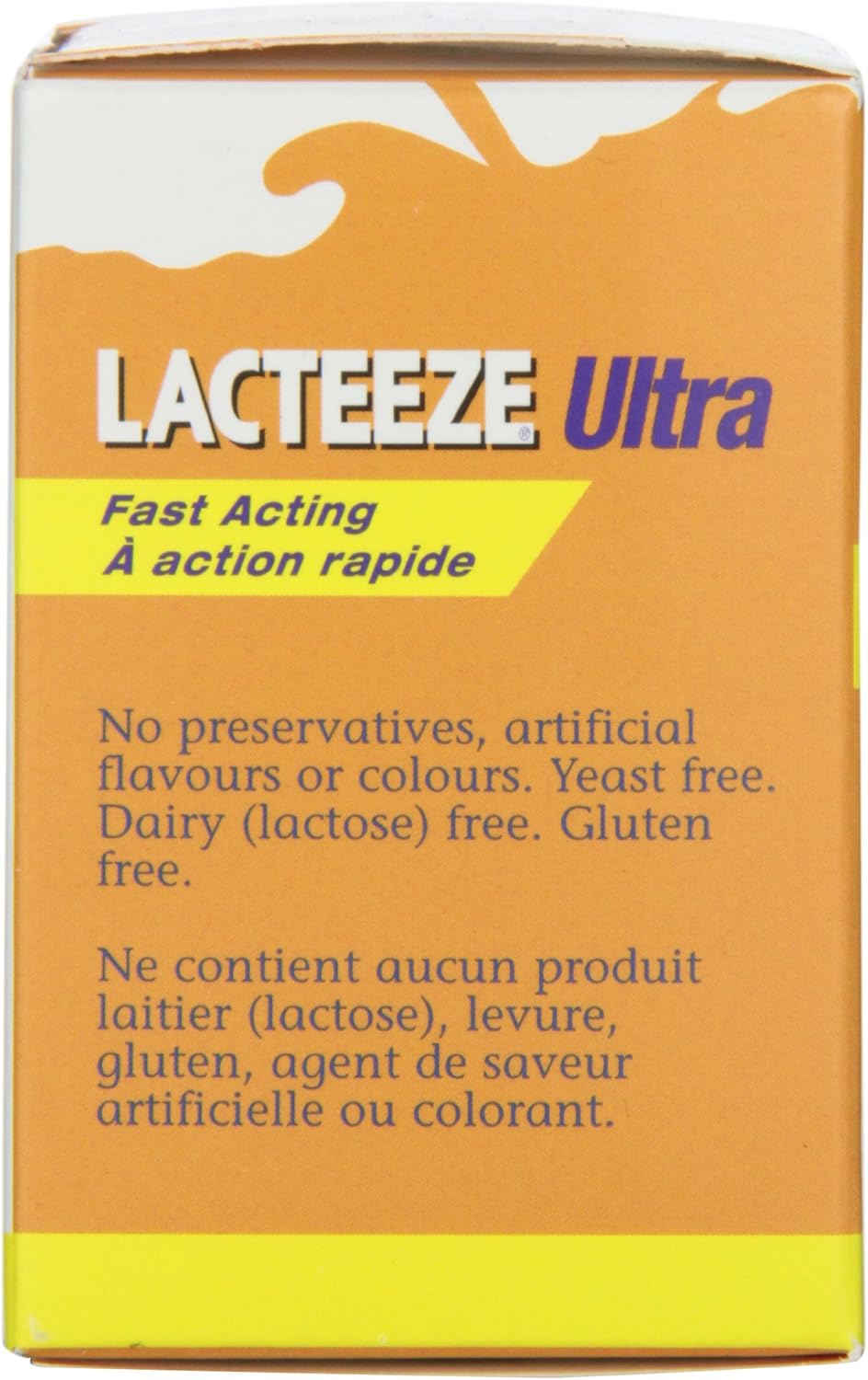 Lacteeze Ultra 橙味胶囊 - 快速缓解乳糖不耐症症状 - 9000 FCC 乳糖酶单位，咀嚼片，40 片