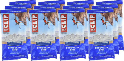 CLIF BAR - Energy Bars - Chocolate Chip - (68 Gram Protein Bars, 12 Count) Packaging May Vary