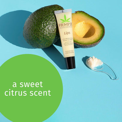 Hempz Original Lip Balm, 3-Pack, travel essential for dry cracked lips, ultra hydrating gloss, .44 oz