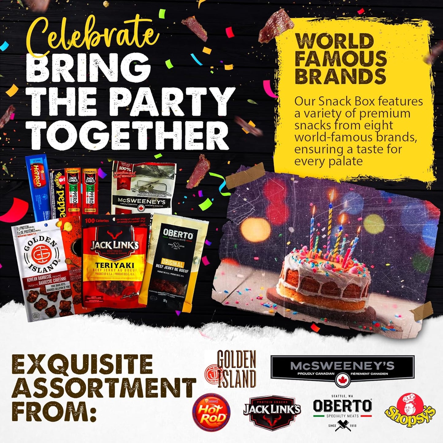 牛肉乾和義大利辣香腸父親節禮物創意 - 男士生日禮物 - 男士肉類禮物籃 - 成人肉食零食 - 男友禮物 - 父親節禮物籃 - （郵寄盒版本）