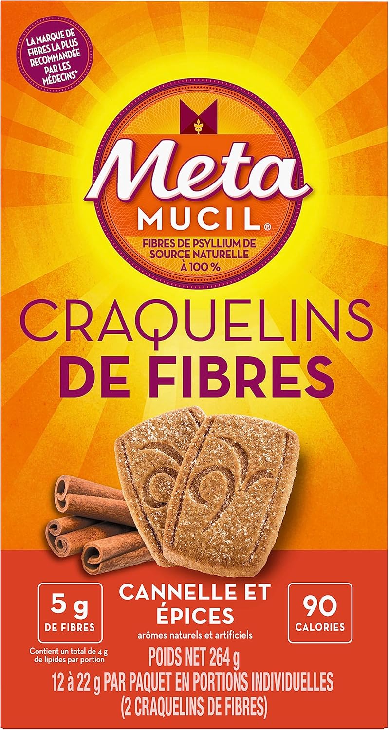 Metamucil 薄纤维饼干，肉桂香料味，12 份（共 24 块饼干）