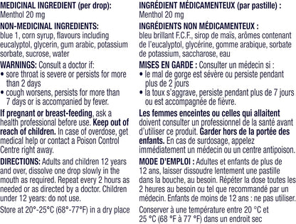 Vicks VapoCOOL Max 药用滴剂，用于暂时缓解咳嗽和咽喉痛 & VapoCOOL Max 药用滴剂，用于暂时缓解咳嗽和咽喉痛，蜂蜜柠檬冰镇口味，40 粒装