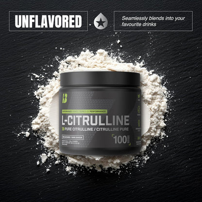 BULL Nutrition – L-瓜氨酸粉，一氧化氮促进剂和泵配方，可增强血液循环、能量和肌肉恢复 – 加拿大制造 – 100份，200克，无味