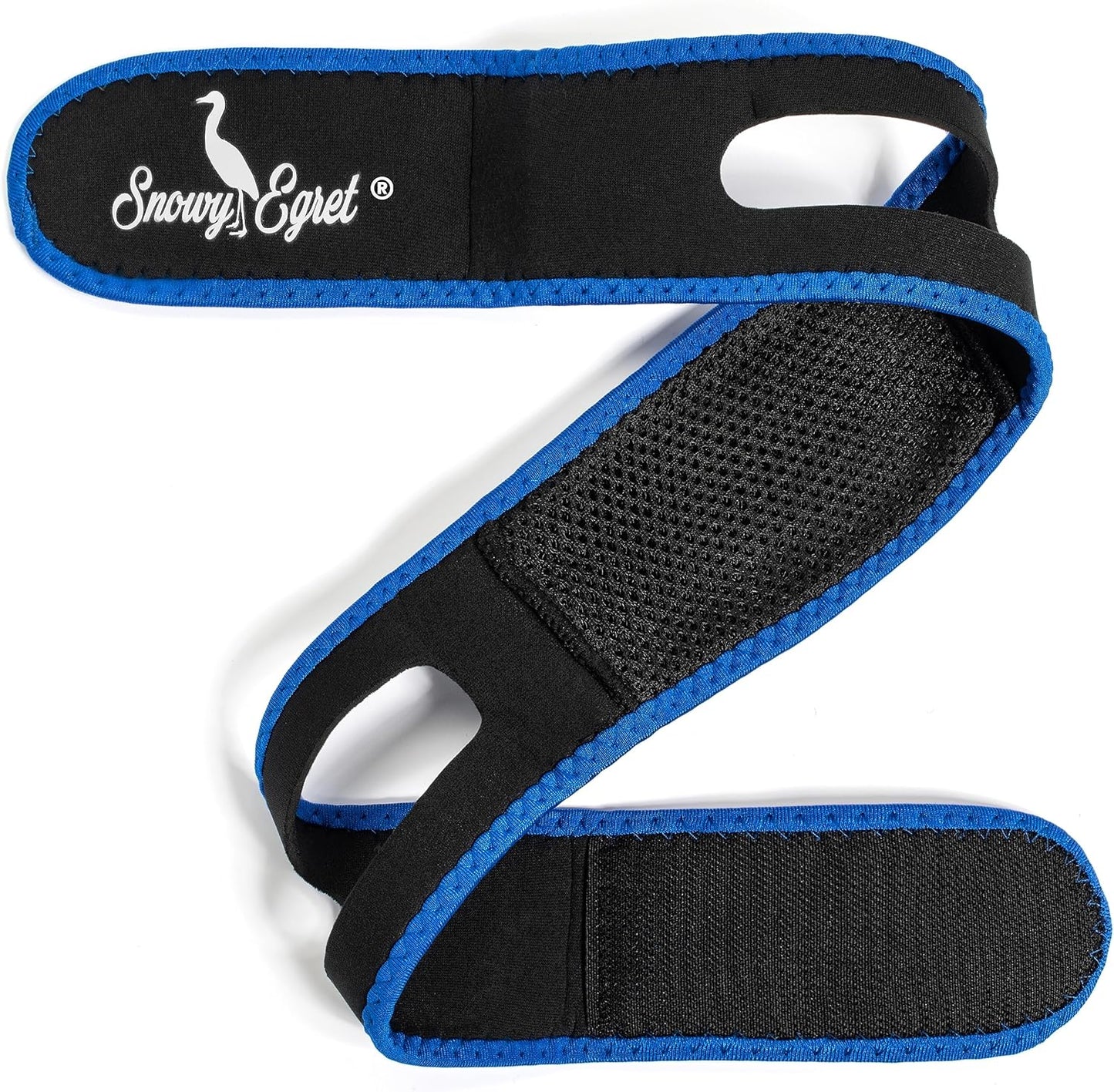 防打鼾下巴带 - 打鼾解决方案和打鼾装置，采用舒适氯丁橡胶，可改善睡眠（25 英寸长 x 2 英寸宽）可调节止鼾装置，男女适用