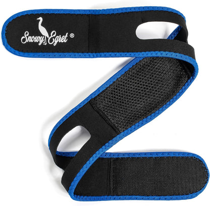 防打鼾下巴带 - 打鼾解决方案和打鼾装置，采用舒适氯丁橡胶，可改善睡眠（25 英寸长 x 2 英寸宽）可调节止鼾装置，男女适用