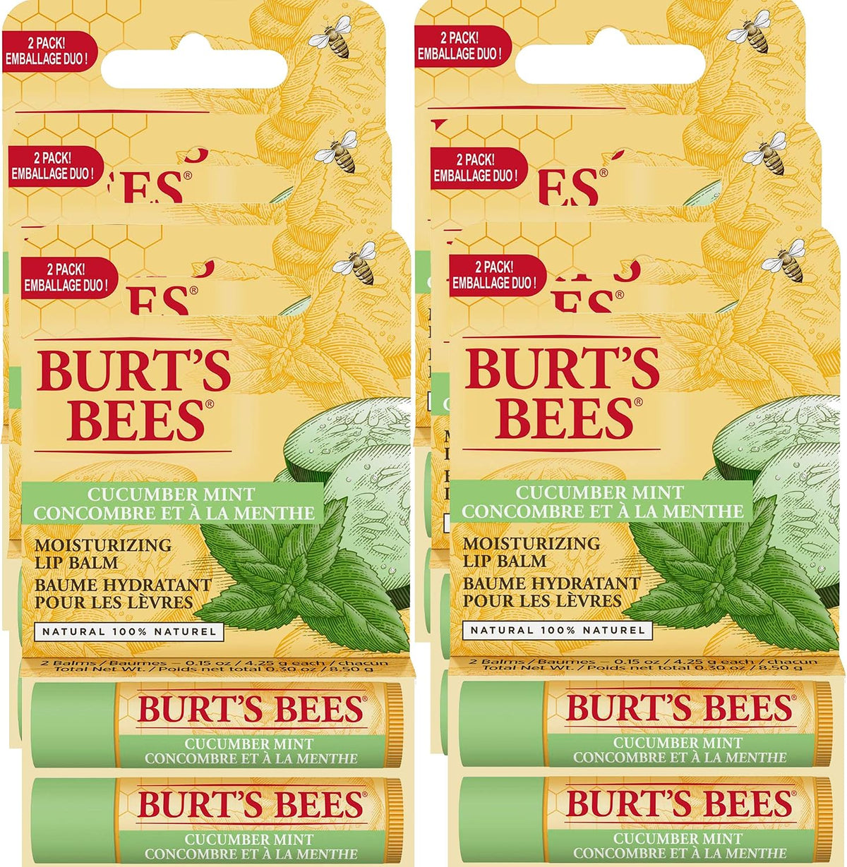 Burt's Bees 100% Natural Moisturizing Lip Balm, Original Beeswax with Vitamin E and Peppermint Oil - 6 Tubes
