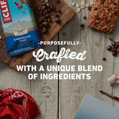 CLIF BAR - Energy Bars - Chocolate Chip - (68 Gram Protein Bars, 12 Count) Packaging May Vary
