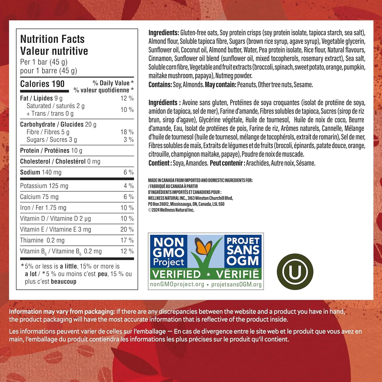 Simply Protein - 肉桂杏仁烤燕麦棒，4 条 - 植物蛋白棒 - 早餐棒 - 柔软耐嚼 - 10 克蛋白质、3 克糖、5 克纤维、190 卡路里 - 纯素、无麸质、非转基因、犹太洁食